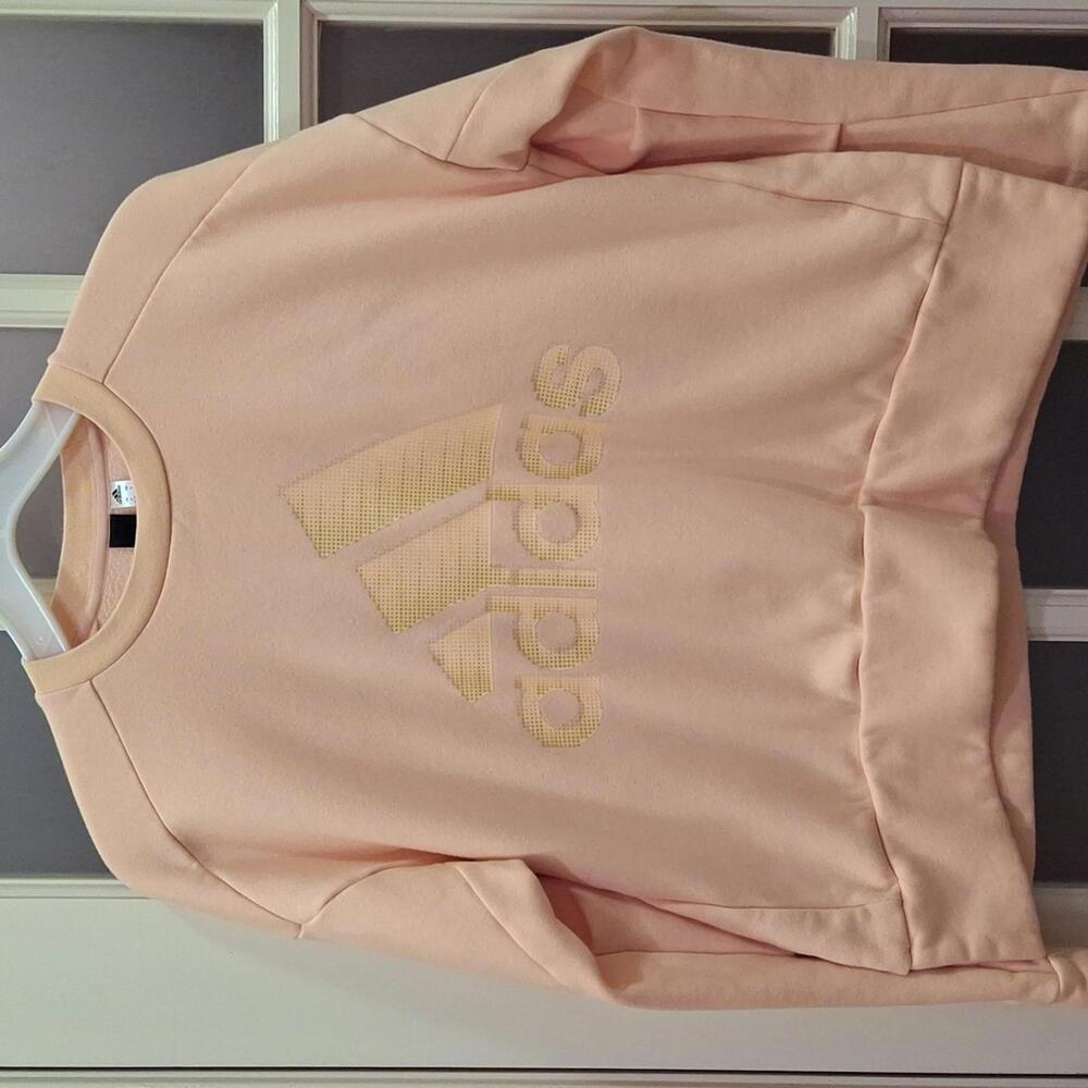"ADIDAS" Women's Sz. S, peach, snap side, cotton and polyester sweatshirt. NWOT